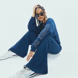 MOTHER Navy Blue Flare Pants Sweatsuit